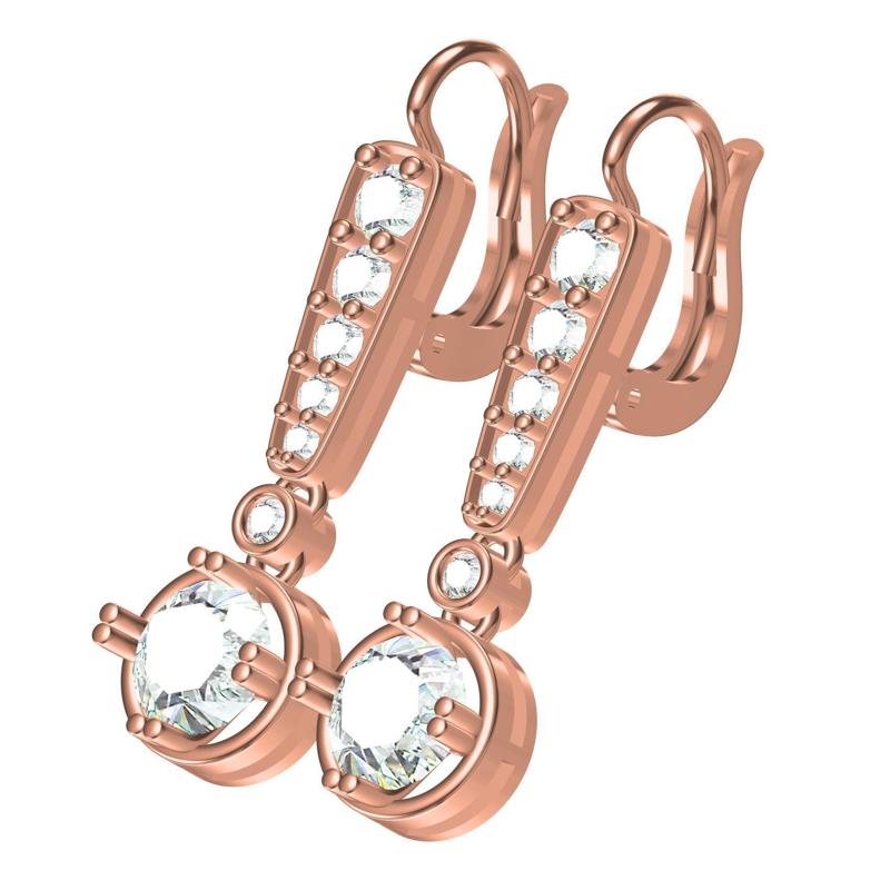 Simple Round Diamond Hoop Earring