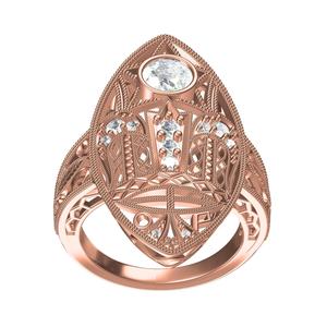 Unique Marquise Shaped Filigree Engagement Ring