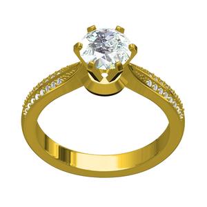 6 Prong Solitaire Cathedral Ring