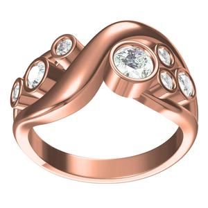 Bezel Set Bubble Diamond Ring