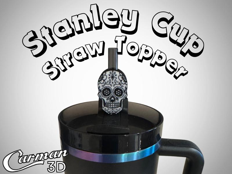 Sugar Skull Stanley Cup Straw Topper