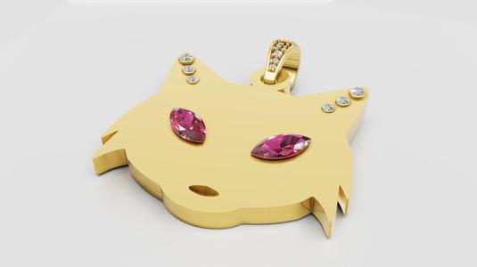 SAD CAT PENDANT 3D PRINTABLE MODEL 3D model 3D printable