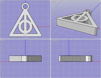 Deathly Hollows keychain in Harry Potter(해리포터 죽음의 성물 열쇠고리)