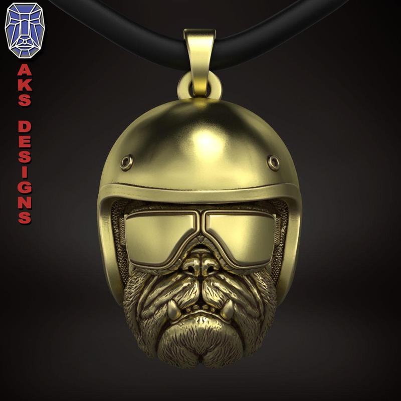 Bulldog biker version 2 Pendant jewelry