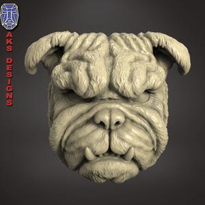 Bulldog version 1 Bas relief wall art