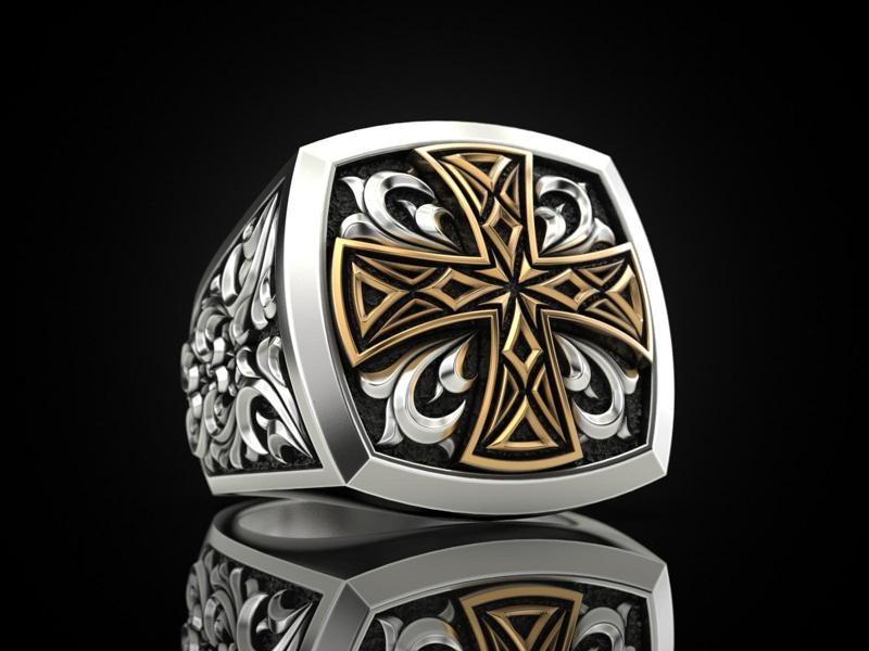 Cross ring with patterns