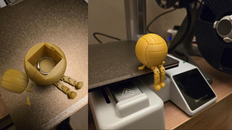 Volley ball with flexible legs Vault  / Secret box