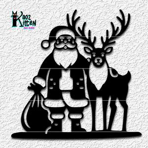 santa and rudolph wall art christmas decor