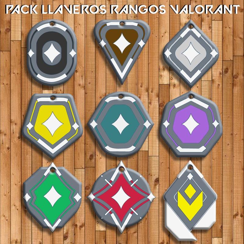 PACK LLAVEROS " VALORANT RANGOS "
