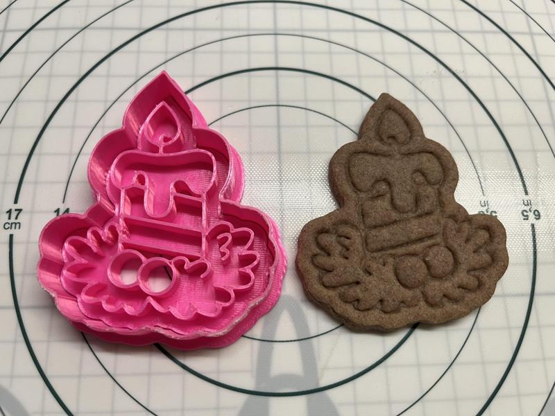 Christmas candle cookie cutter