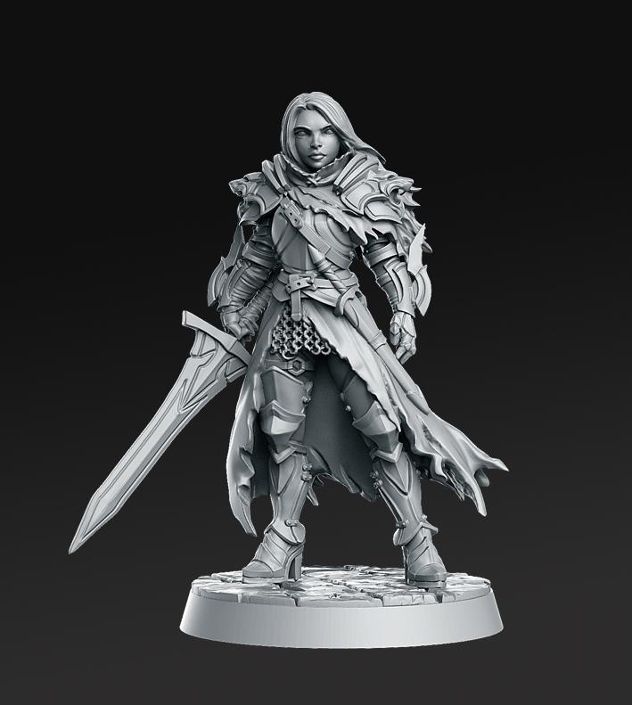 Lydia, the Lioness - Swordswoman - 32mm - DnD -