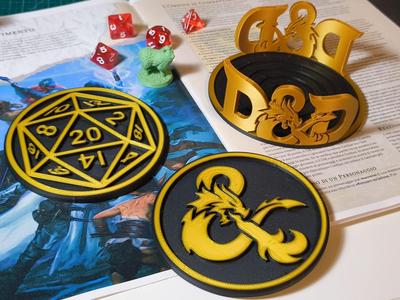 D&D Coaster with holder DnD