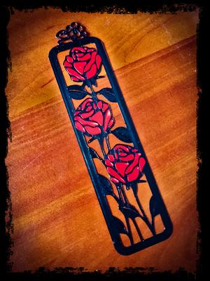 Dual Color Bookmark with Voronoi Roses