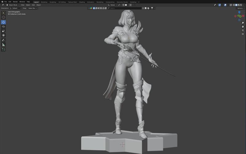 3D Model Figure Cha Hae In Solo Leveling