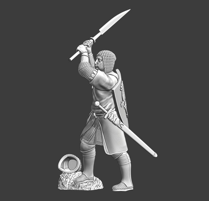 Medieval soldier with large infantry blade