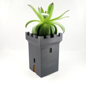 Medieval tower planter with courtyard