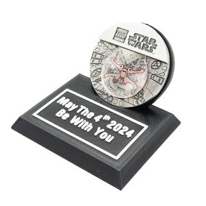 Display Stand for Lego Star Wars GWP Battle of Yavin Coin (2024) 5008818 / Beskar Keyring (2022) 5007403   
