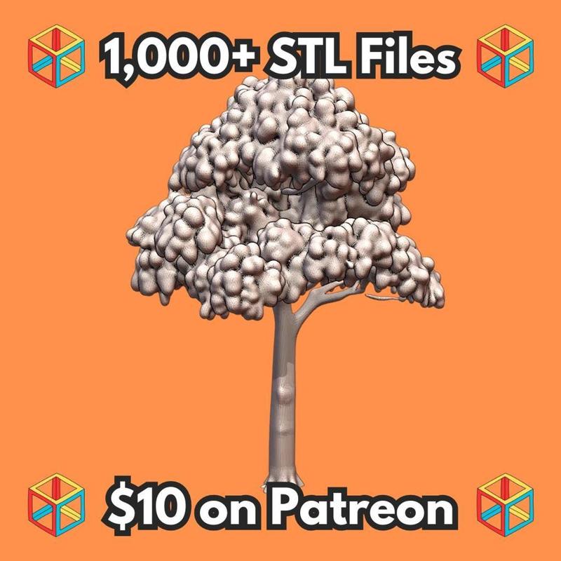 28mm DND Tall Whimsical Cloudy Canopy Tree Terrain MineeForm FDM 3D Print STL File