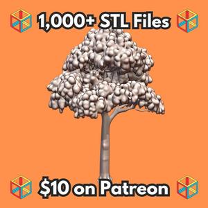 28mm DND Tall Whimsical Cloudy Canopy Tree Terrain MineeForm FDM 3D Print STL File