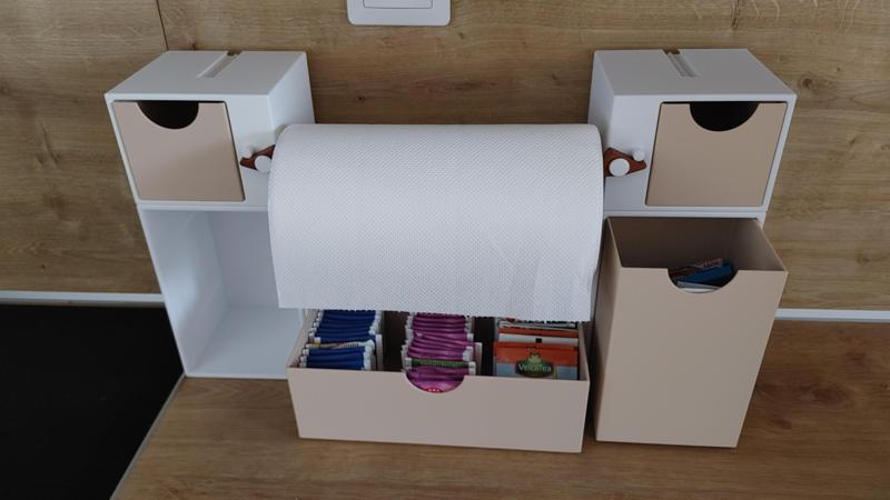 Modular boxes with kitchen towel holder
