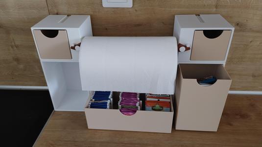 Modular boxes with kitchen towel holder