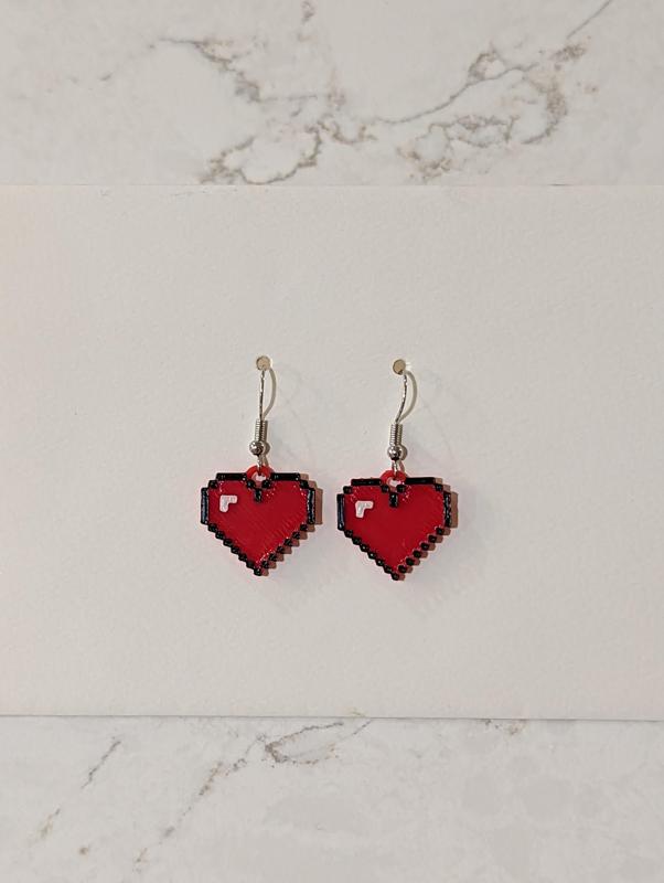8-Bit Heart Earrings