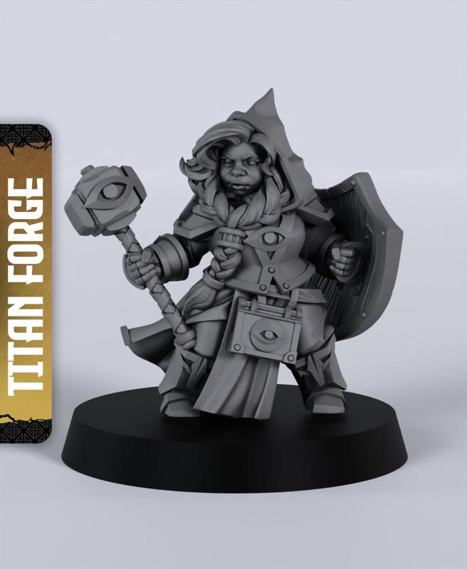 Dwarf Cleric - With Free Dragon  - 5e DnD Inspired for RPG and Wargamers