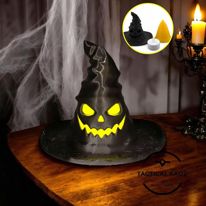 Glowing Witch Hat Tealight Holder - Swappable Inserts