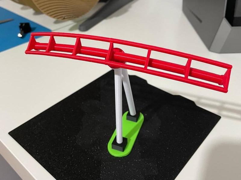 Roller coaster section for exhibition with stand