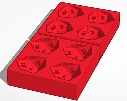 D20 ice mold double sided for full D20   