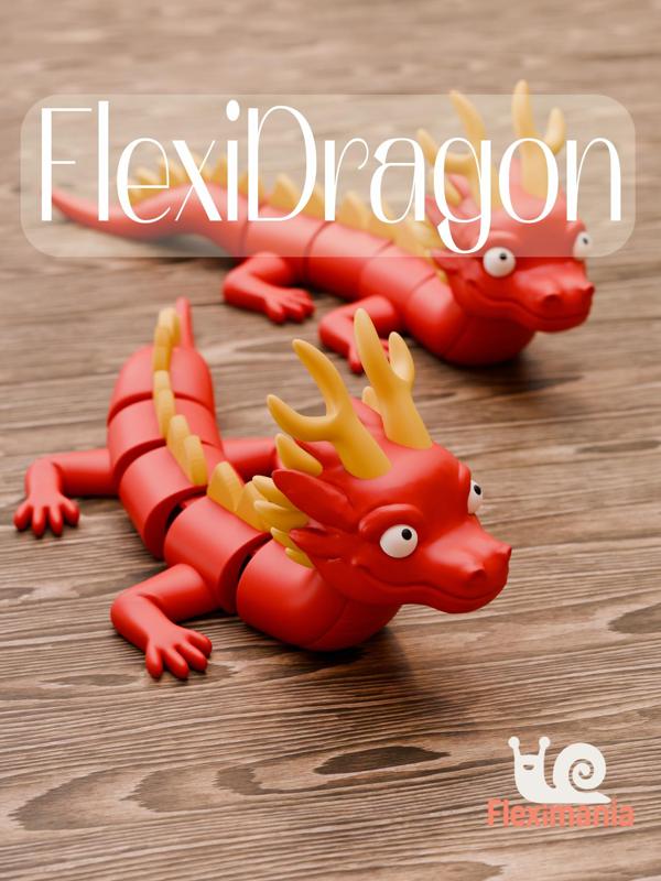 Articulated Flexible Red Dragon Toy