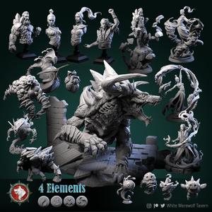 '4 Elements' January 2022 release 24 STL's miniatures pre-supported