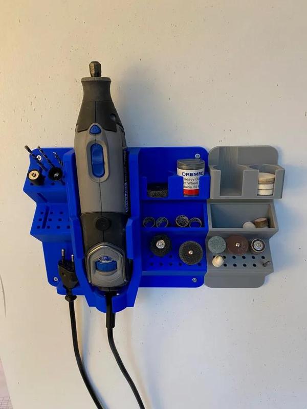 Dremel 4000 Wall mount with drill tool bits storage   