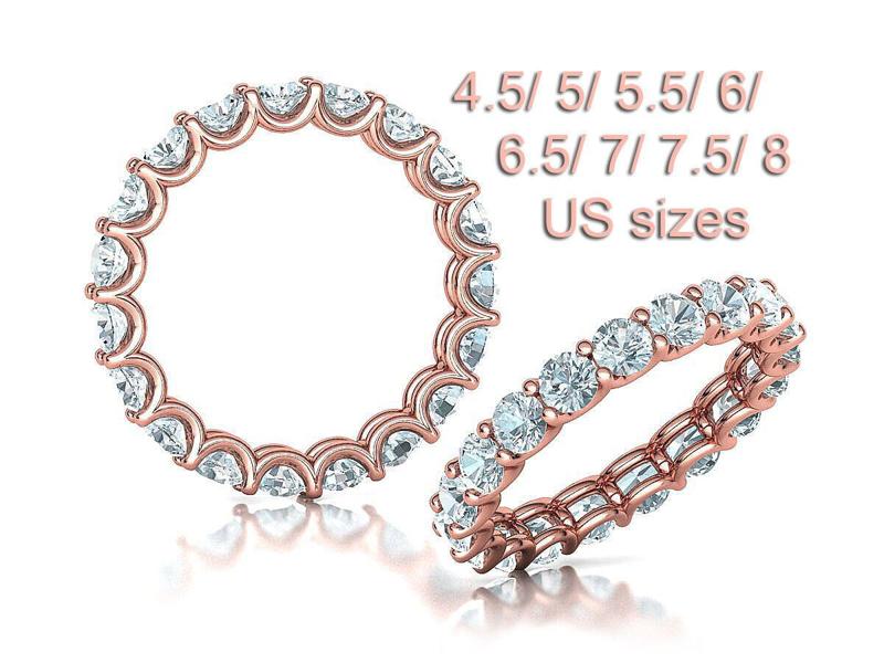 Diamond Eternity Wedding Band Ring Many Fingers