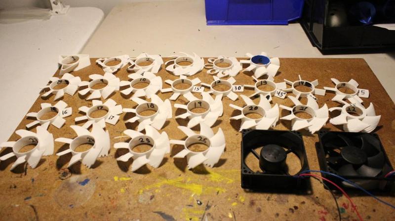 3D printed pc fan blade experiment (80mm fan)