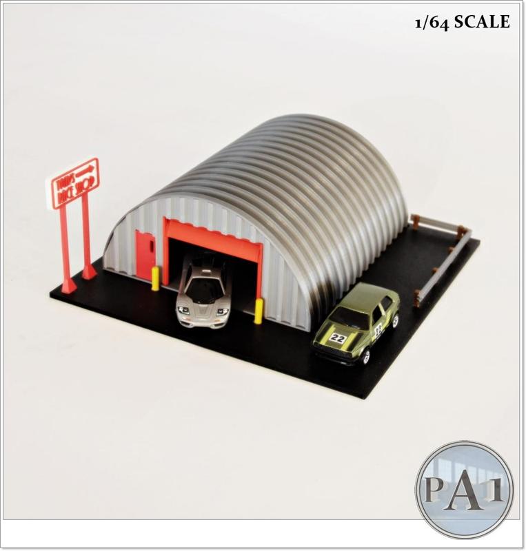 MINI GARAGE DIORAMA FOR 1/64 SCALE DIECASTS - MODEL 005 - STEEL DOME