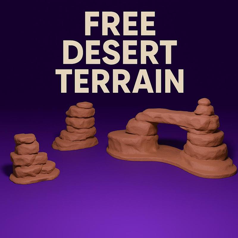 Free Desert Rock Terrain – Printable Scenery for Tabletop Wargaming