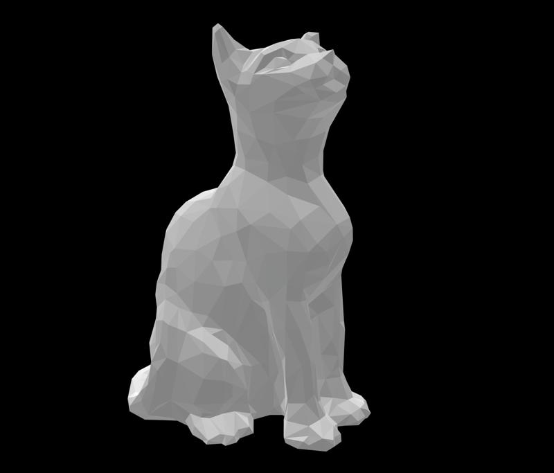Low Poly Cat Sitting