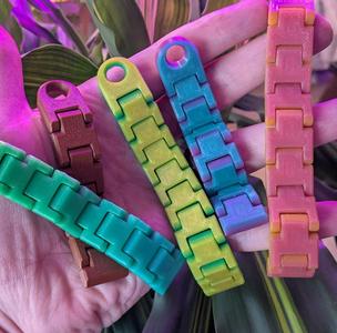 Keychain Chain - Print-in-Place Articulated Flexi Fob - Multiple Lengths