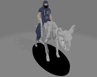 Lord Xanros on skeletal bull from Karak II