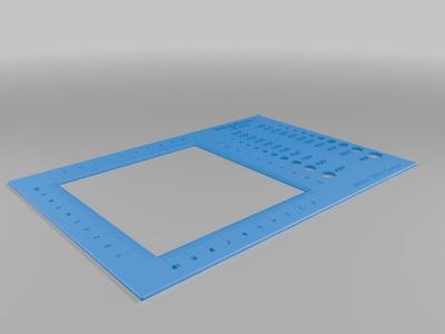 Knitting needles gauge and metric stitching gauge