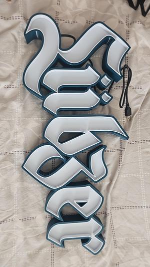 Namenslampe Lübzer, LED