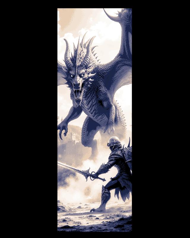 The Epic Dragon Battle vs Man - Set of bookmarks