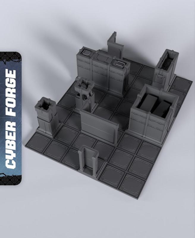 Outland Gridrunner Terrain - With Free Cyberpunk  - Sci-Fi Gift Ideas for RPG and Warga