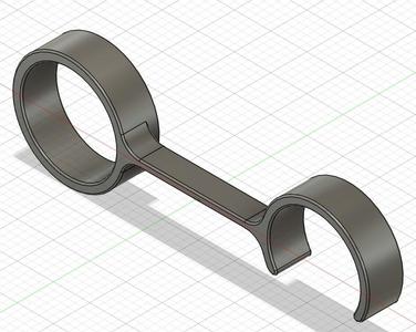 RV shower latch drawn in Fusion 360 