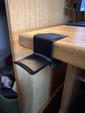 Desk-Mounted Headphone Hook with Aux Extender