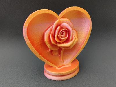Rose in Heart decor (filled)
