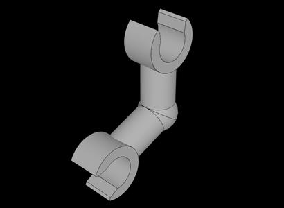 Lego Compatible (93609.dat) Arm Skeleton with Horizontal Clip Bent 56.31