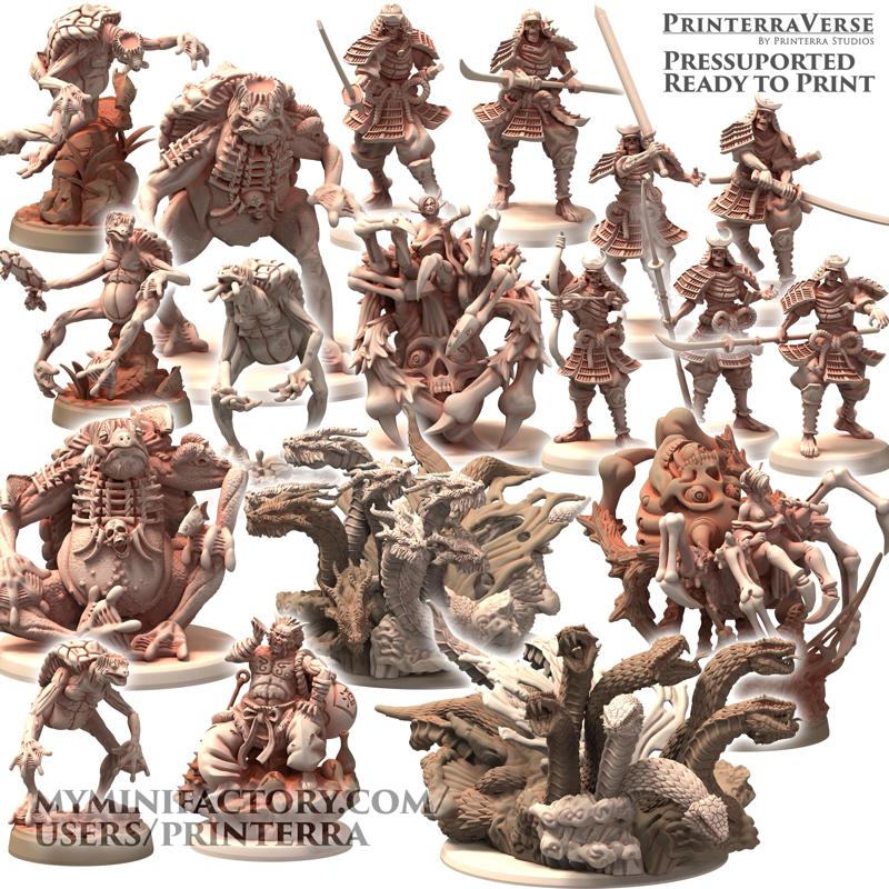 003 JAPAN Ancient Youkai Kappa Kuzenbo Zombie Samurai Yamata no Orochi Spider Lady Jorogumo Shuten Doji Oni