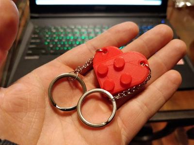 Lego Heart Keychain